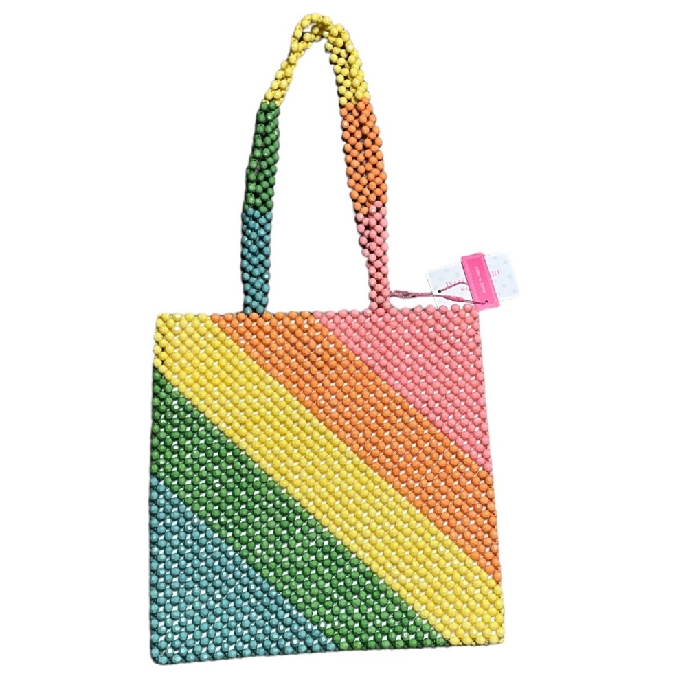 Isaac Mizrahi New York Beaded Multicolored Tote Bag